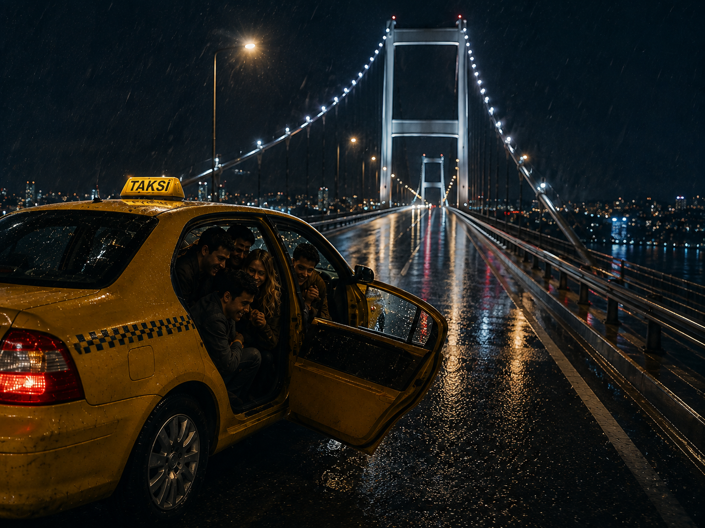 Köprüde Düşen Taksi Kapısı